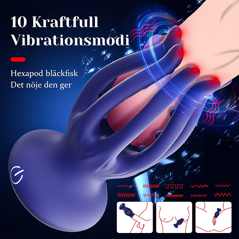Penisvibrator 10 Vibrationer Bläckfisktentakel Masturbator