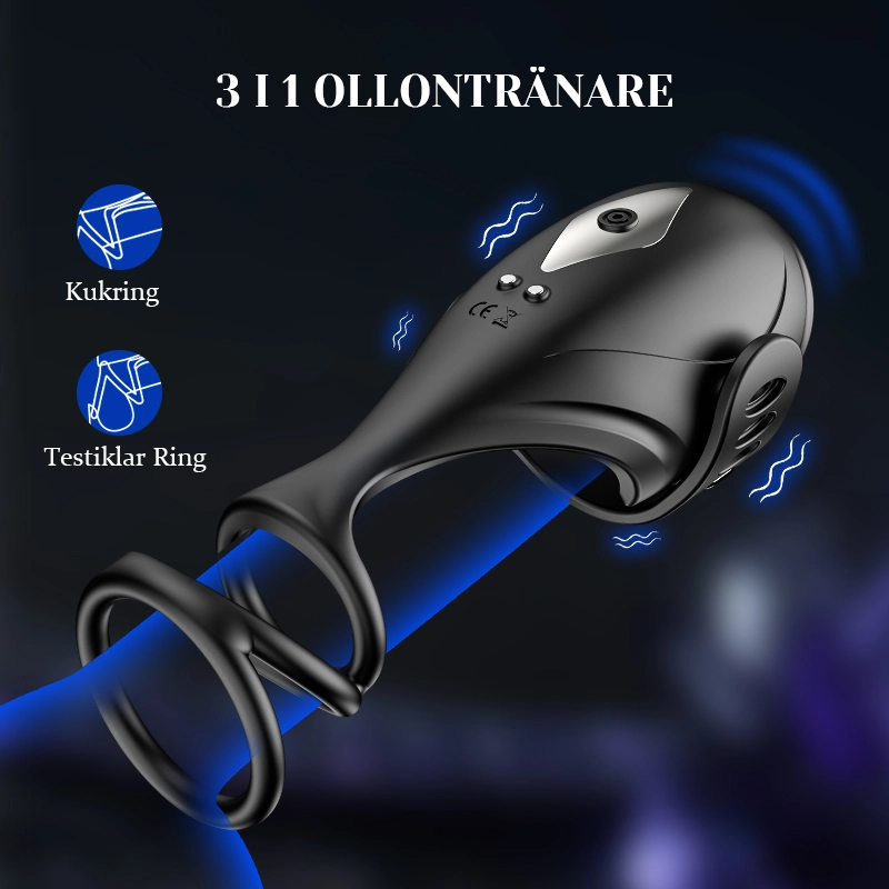 Appkontroll Penisvibrator med 9 Vibrationer och Flexibel Spänne