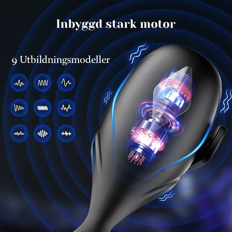 Appkontroll Penisvibrator med 9 Vibrationer och Flexibel Spänne