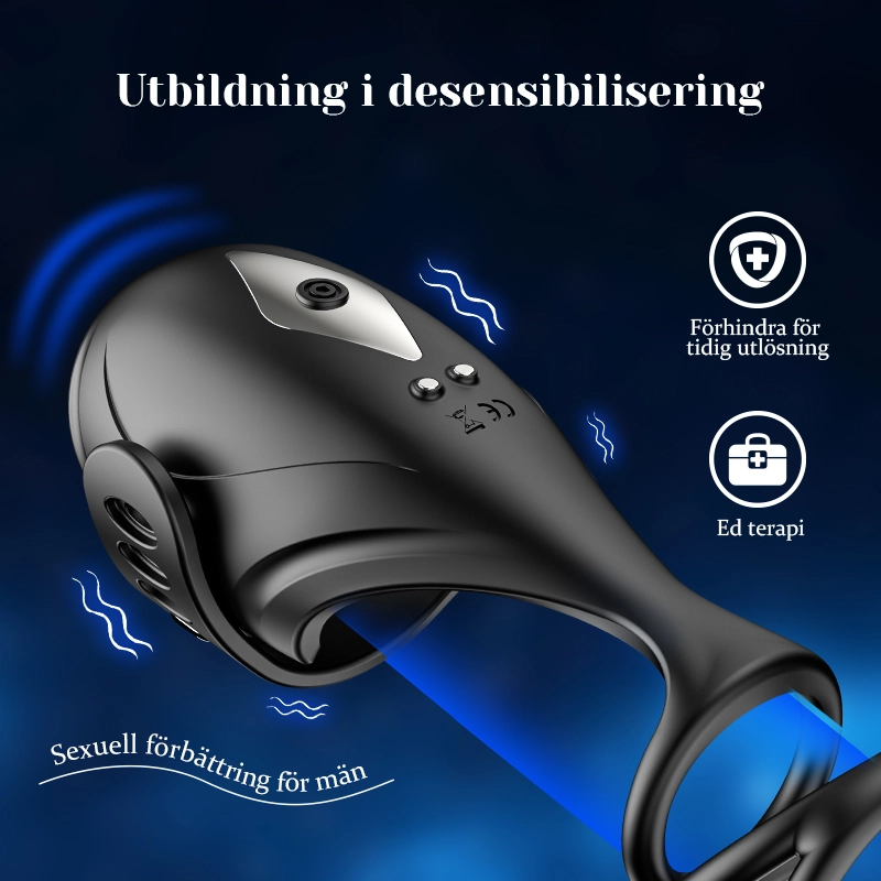 Appkontroll Penisvibrator med 9 Vibrationer och Flexibel Spänne