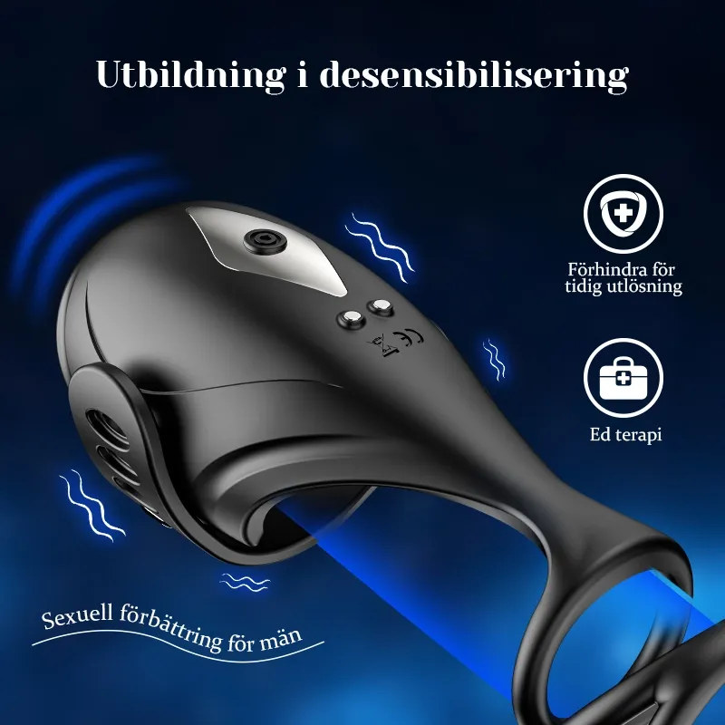 Appkontroll Penisvibrator med 9 Vibrationer och Flexibel Spänne