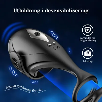 Appkontroll Penisvibrator med 9 Vibrationer och Flexibel Spänne