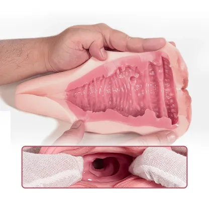 Handhållen Ultra Realistisk Silikon Pocket Pussy Masturbator