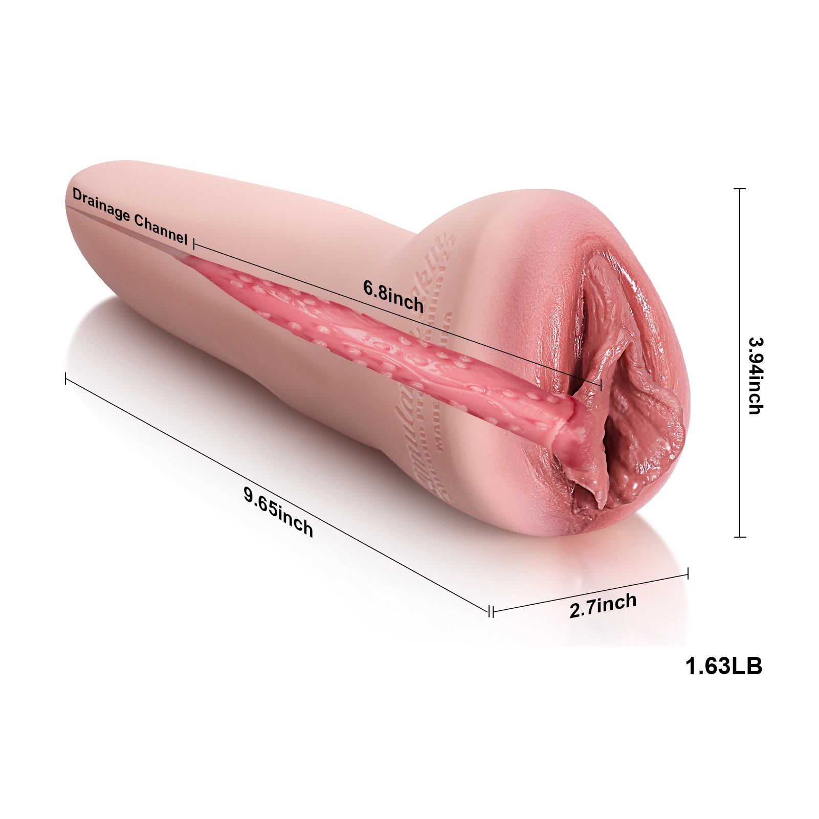 Livliknande Texturerad Silikon Fickfitta Masturbator
