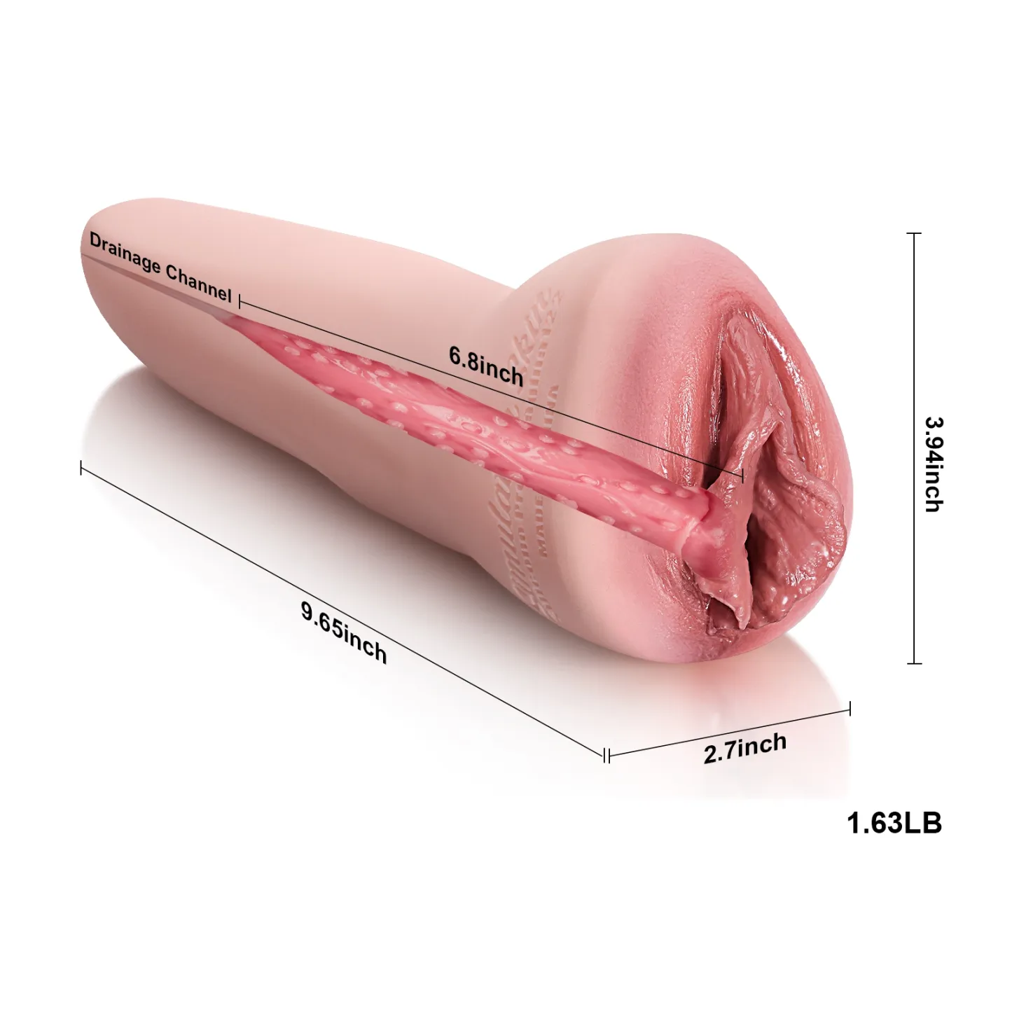 Livliknande Texturerad Silikon Fickfitta Masturbator