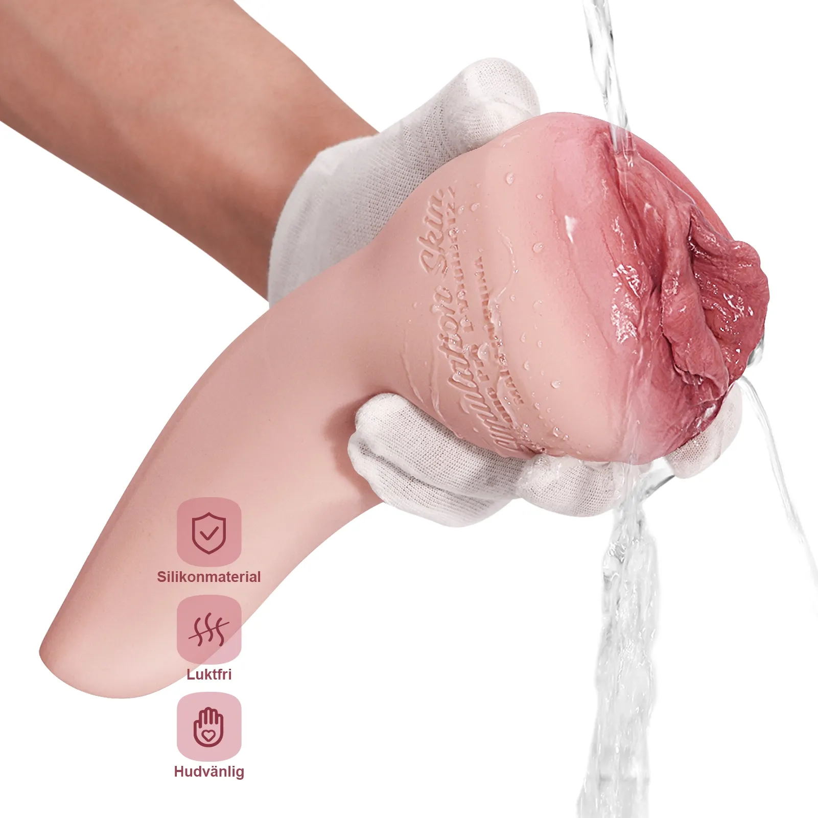 Livliknande Texturerad Silikon Fickfitta Masturbator