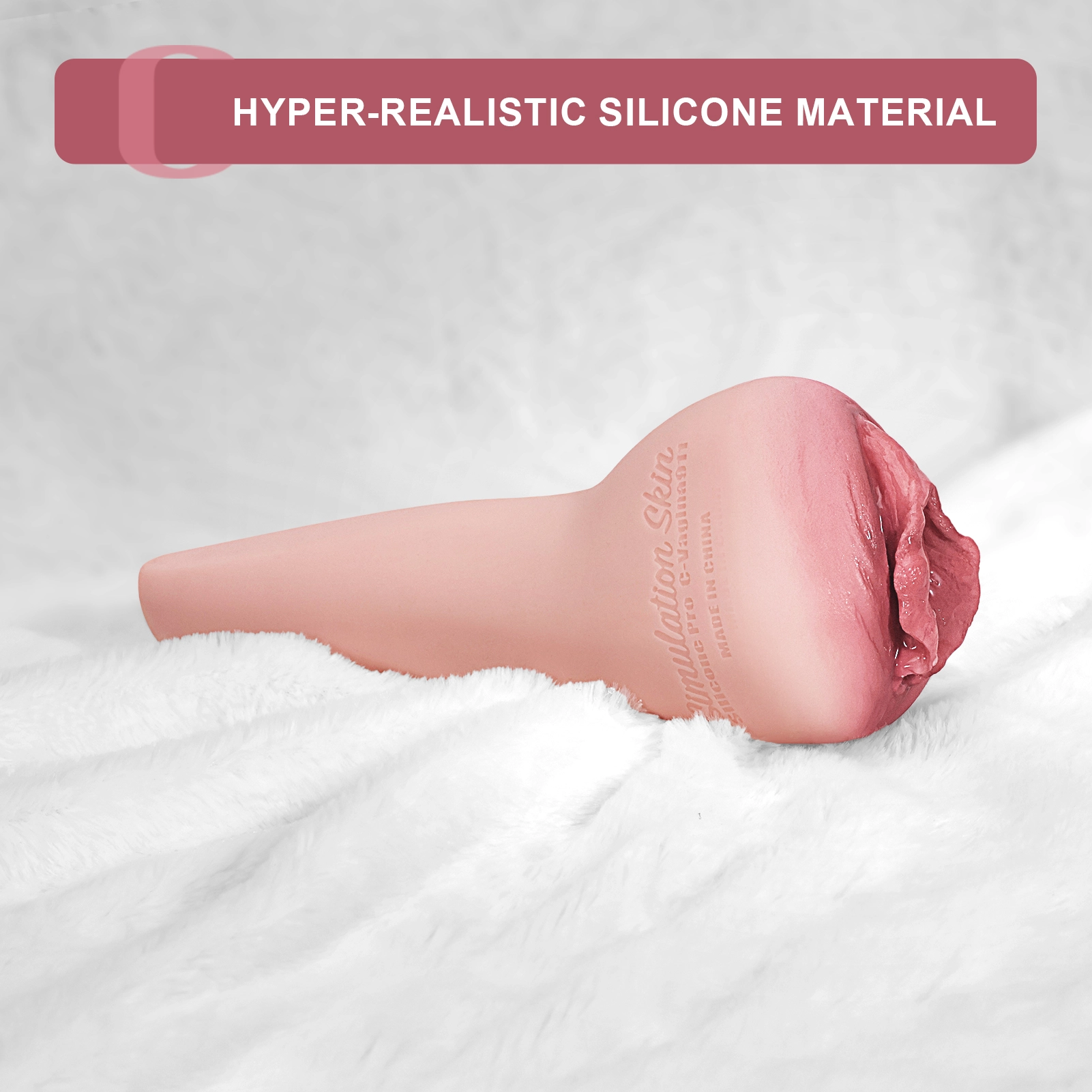 Livliknande Texturerad Silikon Fickfitta Masturbator