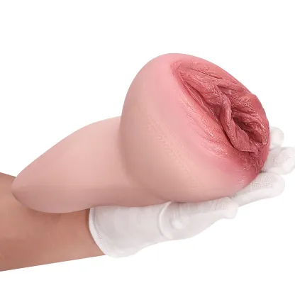 Livliknande Texturerad Silikon Fickfitta Masturbator