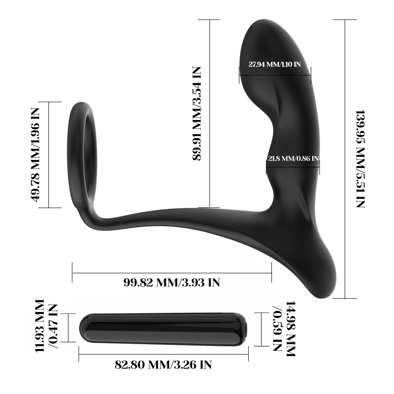 Leten Raptor Prostata Vibrator 7 Vibrationer Med Inbyggd Bullet Vibrator