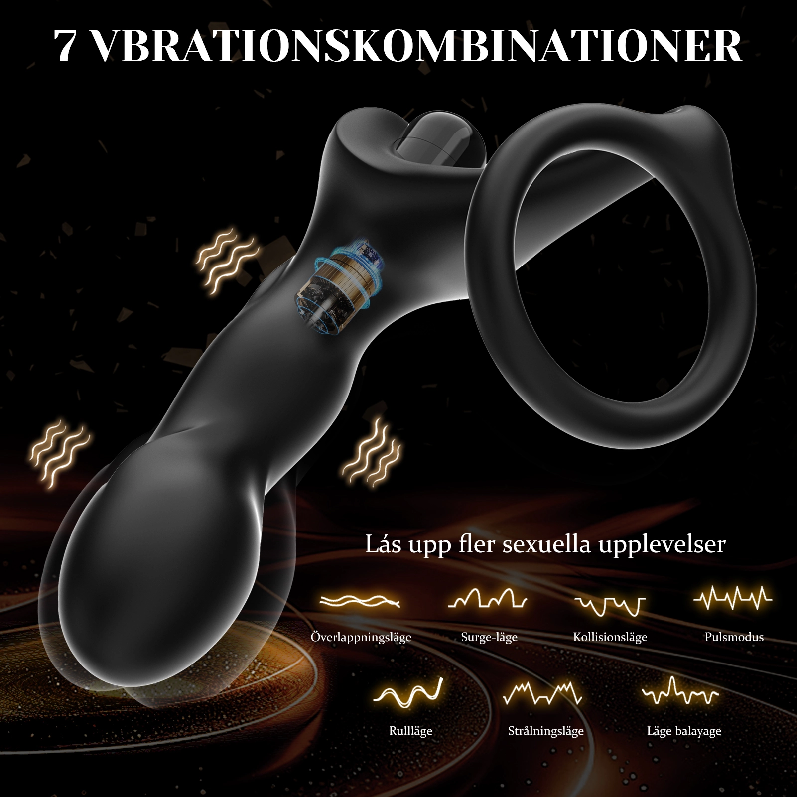 Leten Raptor Prostata Vibrator 7 Vibrationer Med Inbyggd Bullet Vibrator