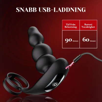 Bärbara Pärlor Prostata Vibrator 9 Roterande Vibrerande Fjärrkontroll
