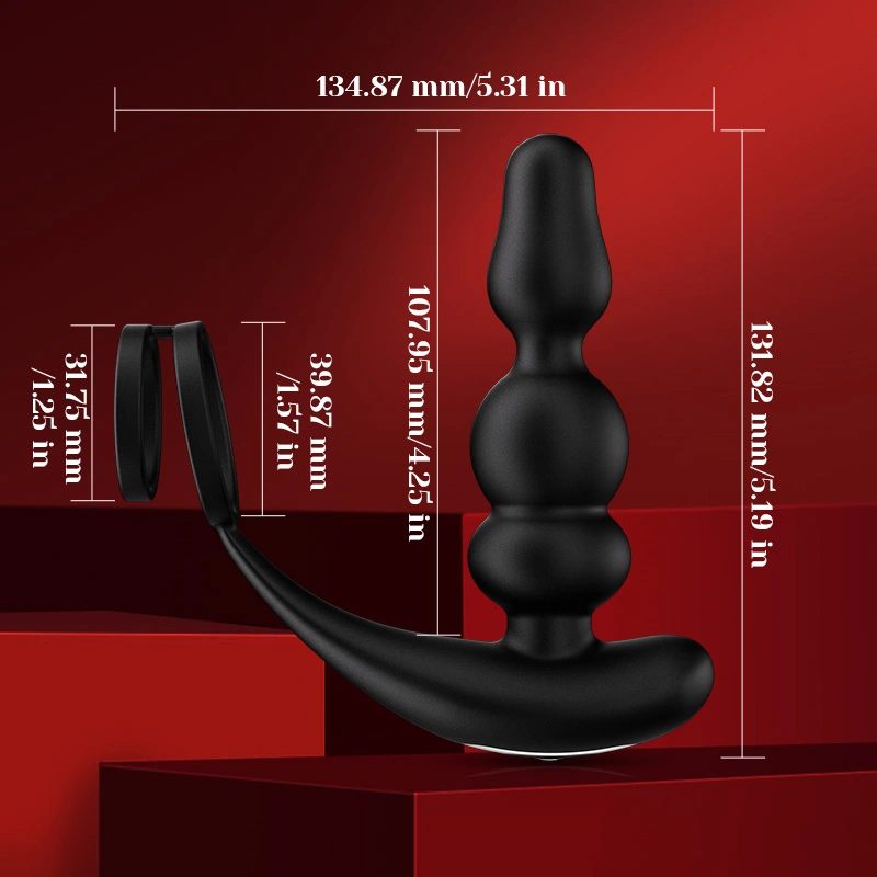 Bärbara Pärlor Prostata Vibrator 9 Roterande Vibrerande Fjärrkontroll