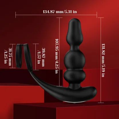 Bärbara Pärlor Prostata Vibrator 9 Roterande Vibrerande Fjärrkontroll