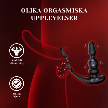 Bärbara Pärlor Prostata Vibrator 9 Roterande Vibrerande Fjärrkontroll