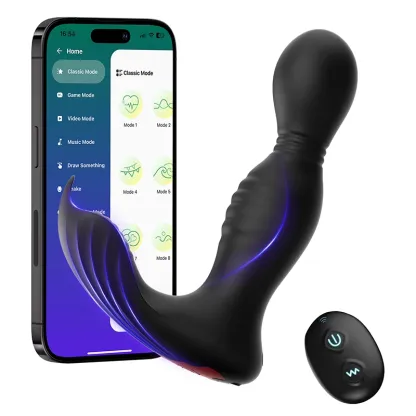 Prostata Vibrator 9 Svängande Vibrerande Slickfunktion med App- och Fjärrkontroll