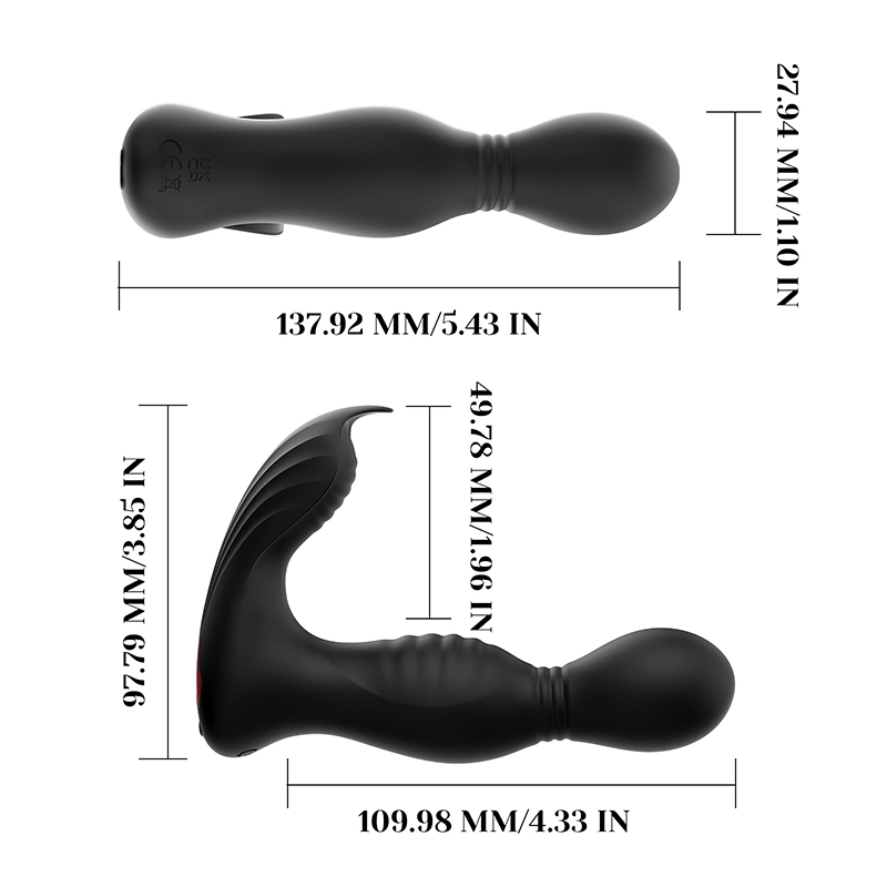 Prostata Vibrator 9 Svängande Vibrerande Slickfunktion med App- och Fjärrkontroll