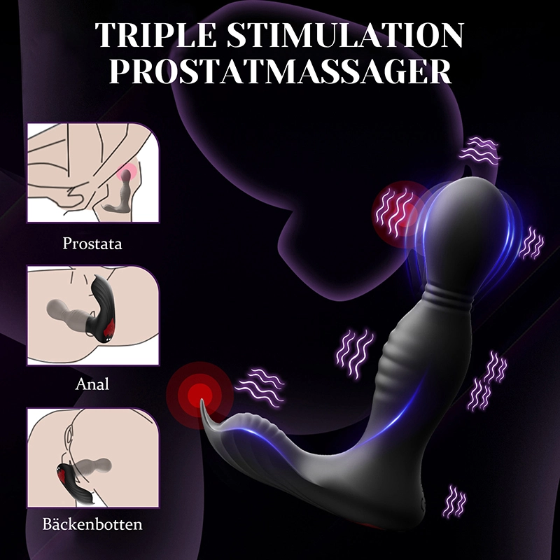 Prostata Vibrator 9 Svängande Vibrerande Slickfunktion med App- och Fjärrkontroll