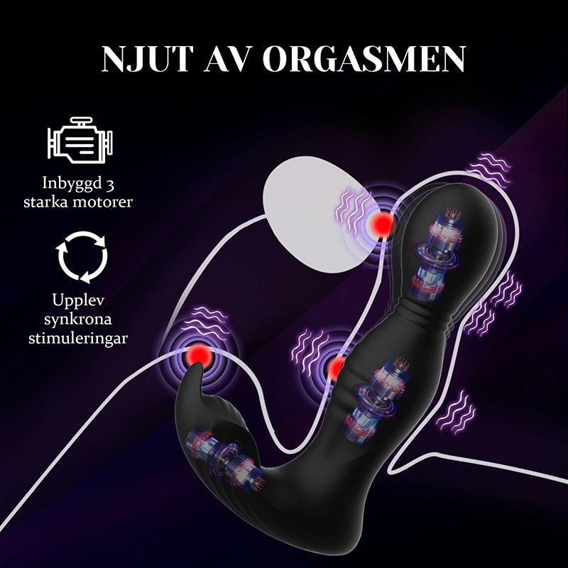 Prostata Vibrator 9 Svängande Vibrerande Slickfunktion med App- och Fjärrkontroll