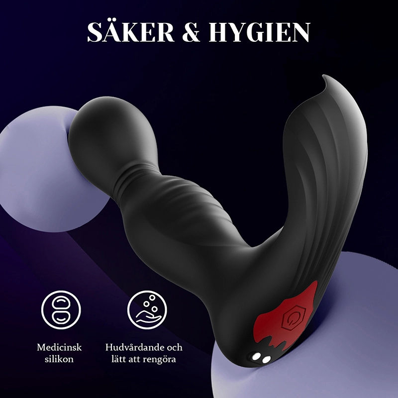 Prostata Vibrator 9 Svängande Vibrerande Slickfunktion med App- och Fjärrkontroll