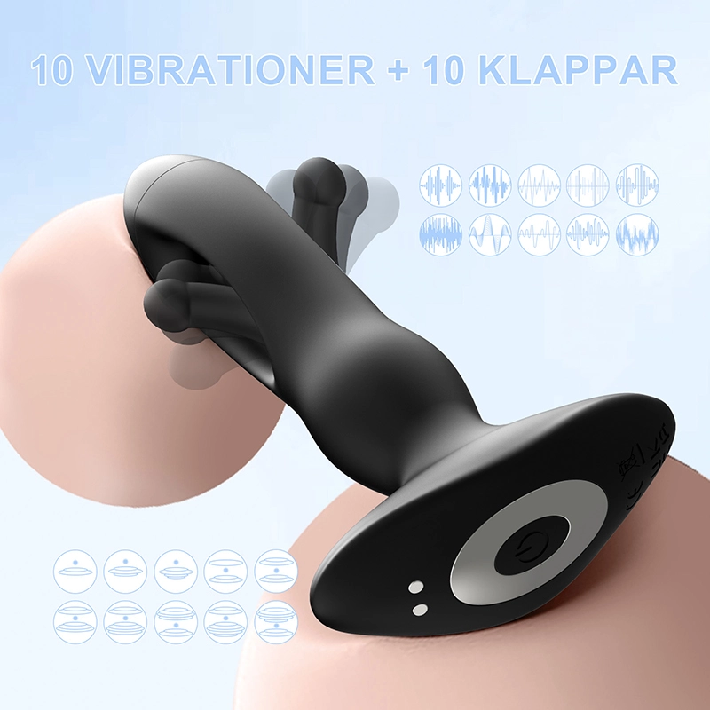 Prostata Vibrator 10 Flappande Vibrerande Fjärrkontroll Analplugg