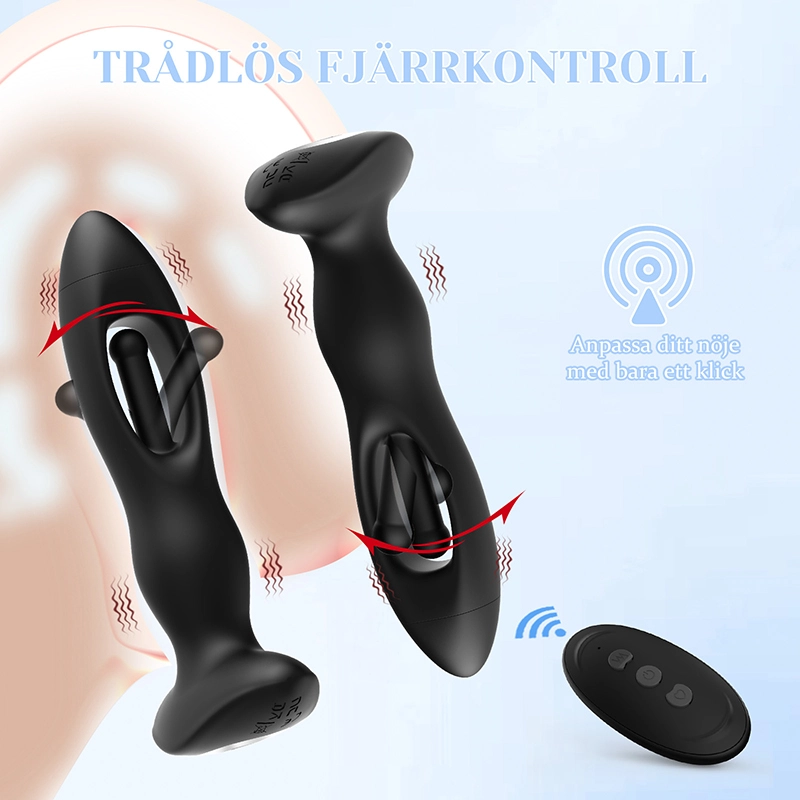 Prostata Vibrator 10 Flappande Vibrerande Fjärrkontroll Analplugg
