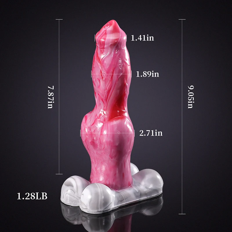 Realistisk Big Knot Silikon Dog Dildo 23cm