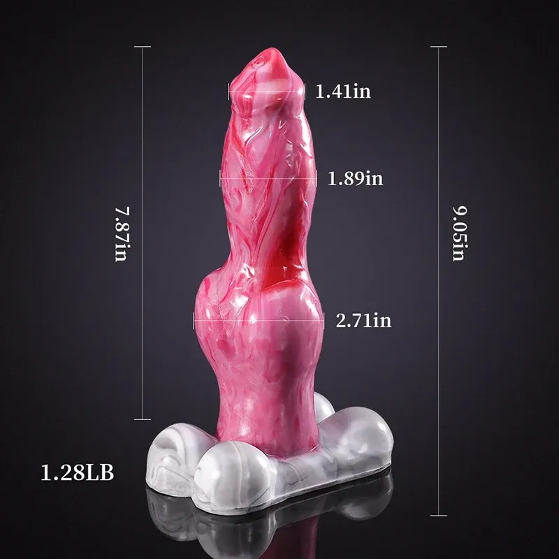 Realistisk Big Knot Silikon Dog Dildo 23cm