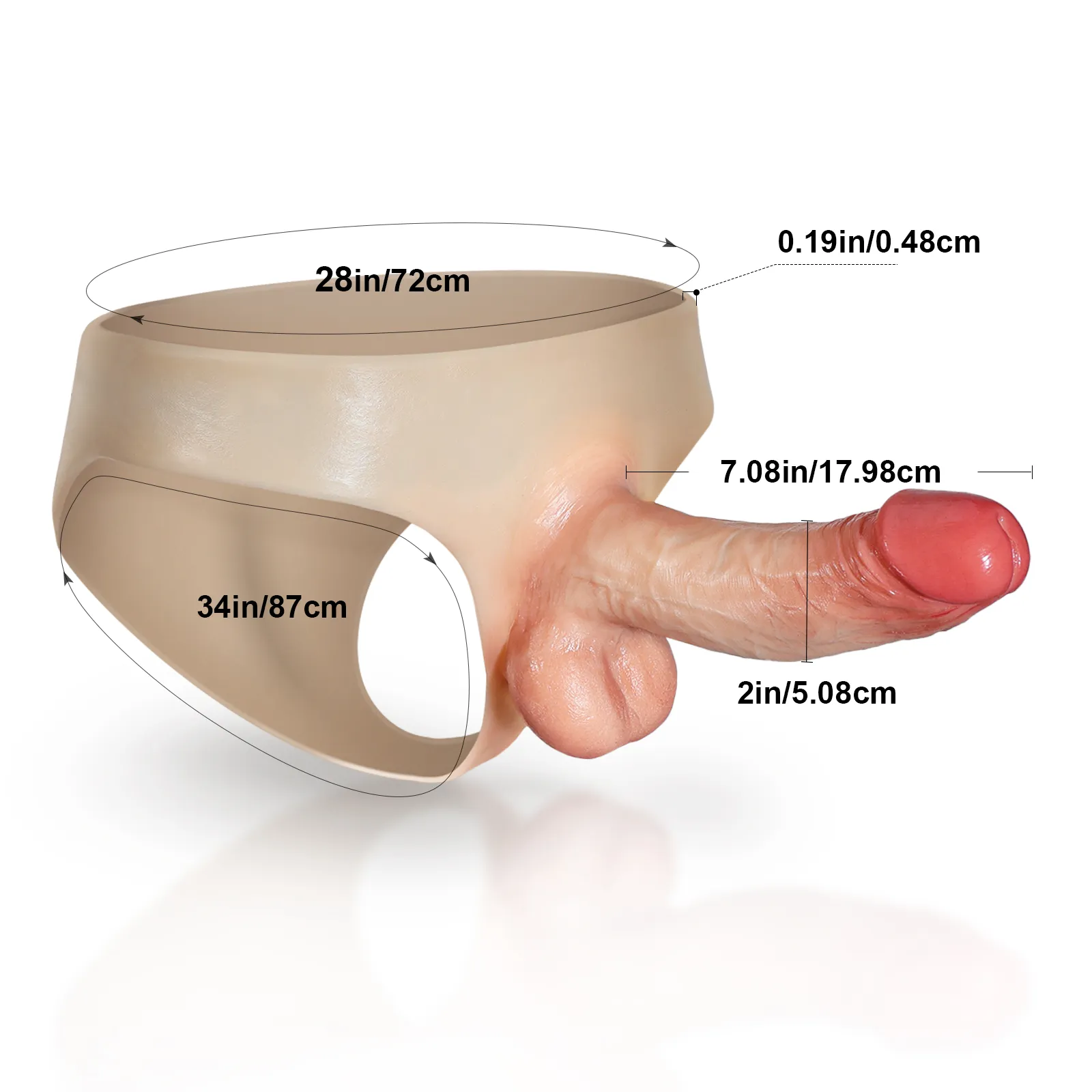 Realistisk Mjuk Silikon Strapon Pegging Dildo