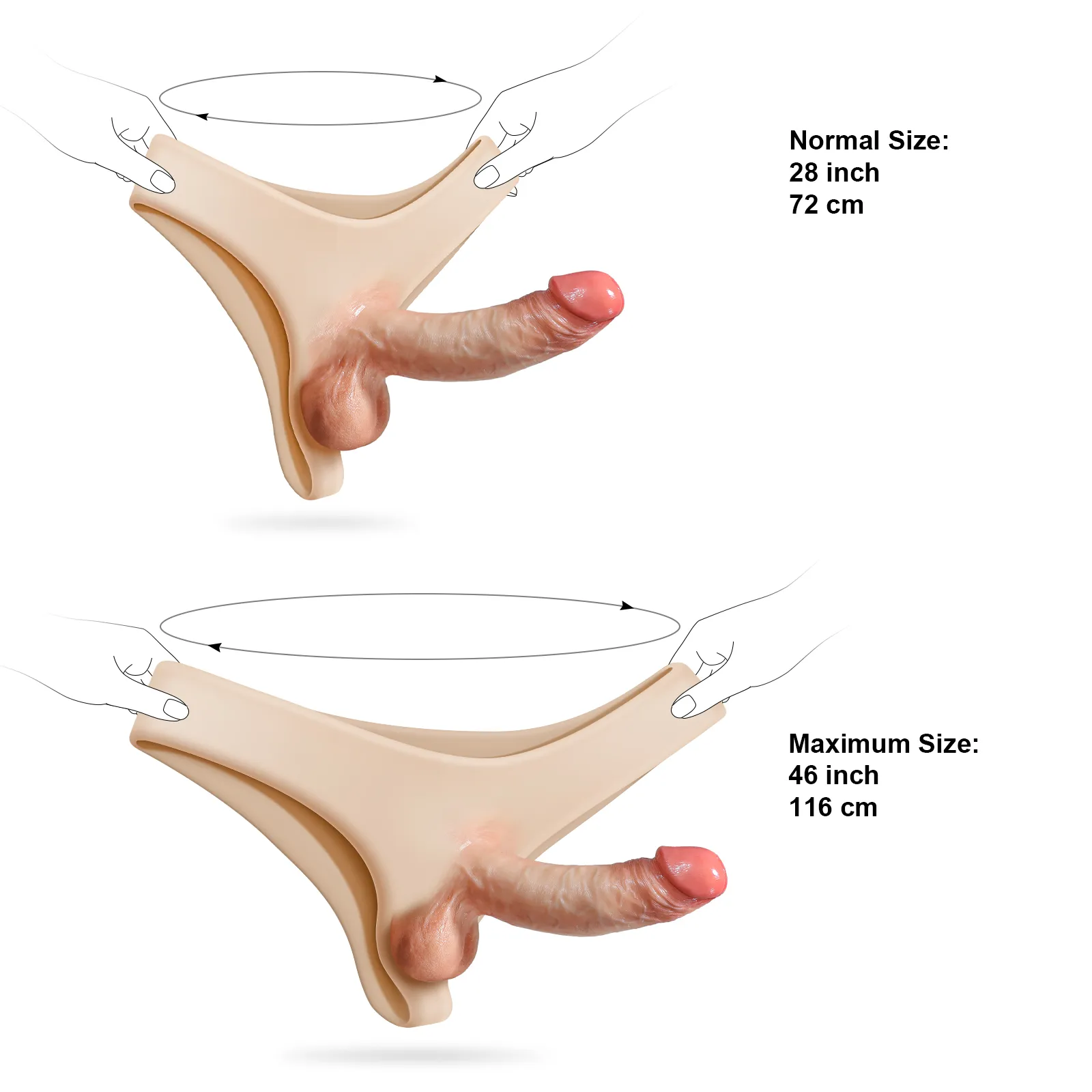 Realistisk Mjuk Silikon Strapon Pegging Dildo