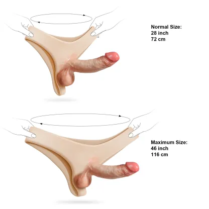Realistisk Mjuk Silikon Strapon Pegging Dildo