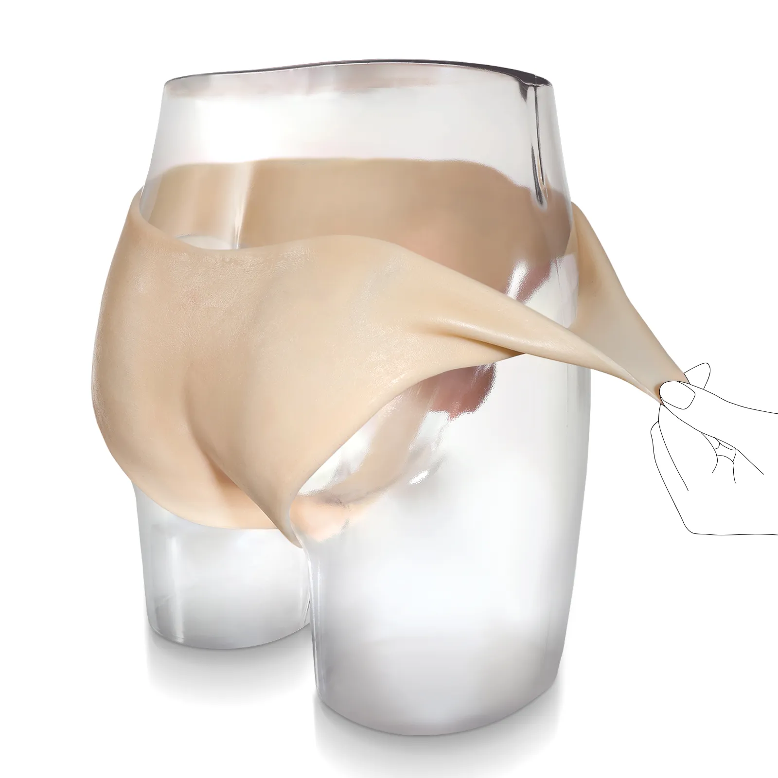 Realistisk Mjuk Silikon Strapon Pegging Dildo