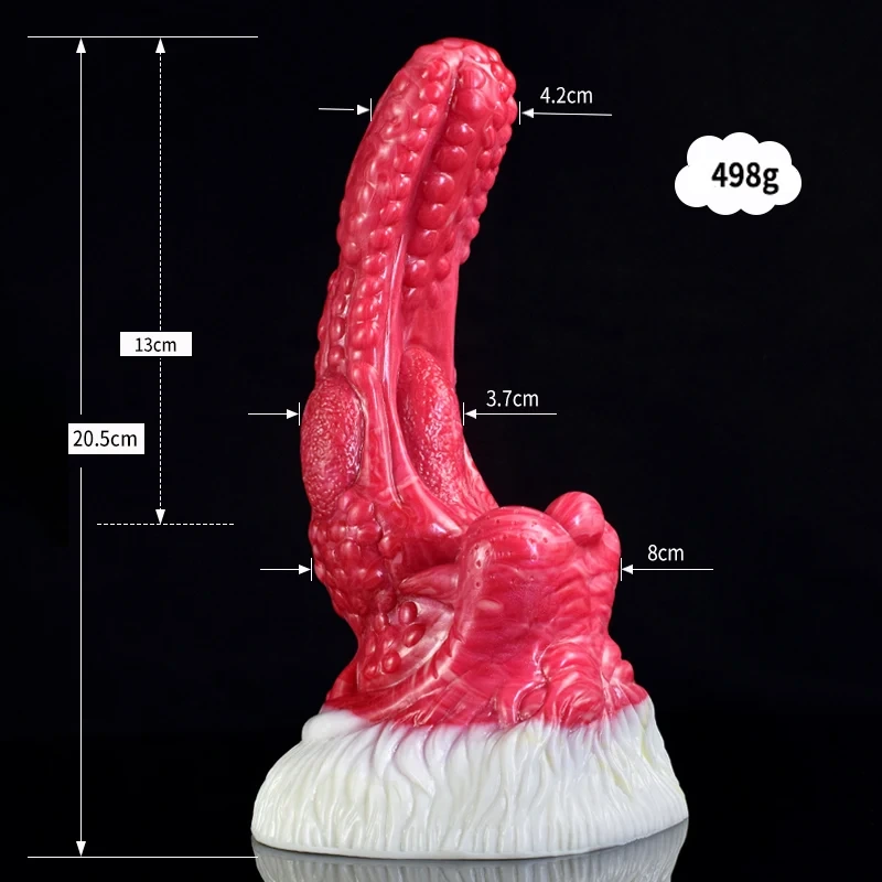 Realistisk Stor Bas Silikon Monster Dildo 20,5 cm