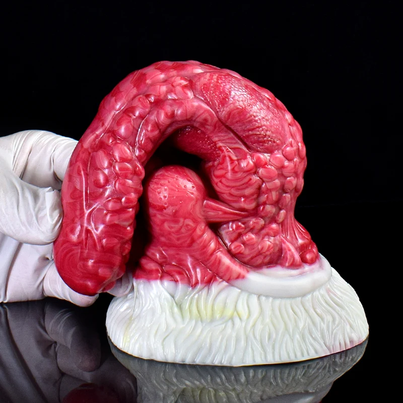 Realistisk Stor Bas Silikon Monster Dildo 20,5 cm
