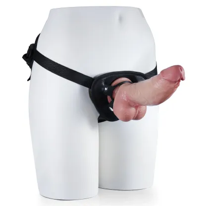 Realistisk Tjock Strapon Harness Dildo