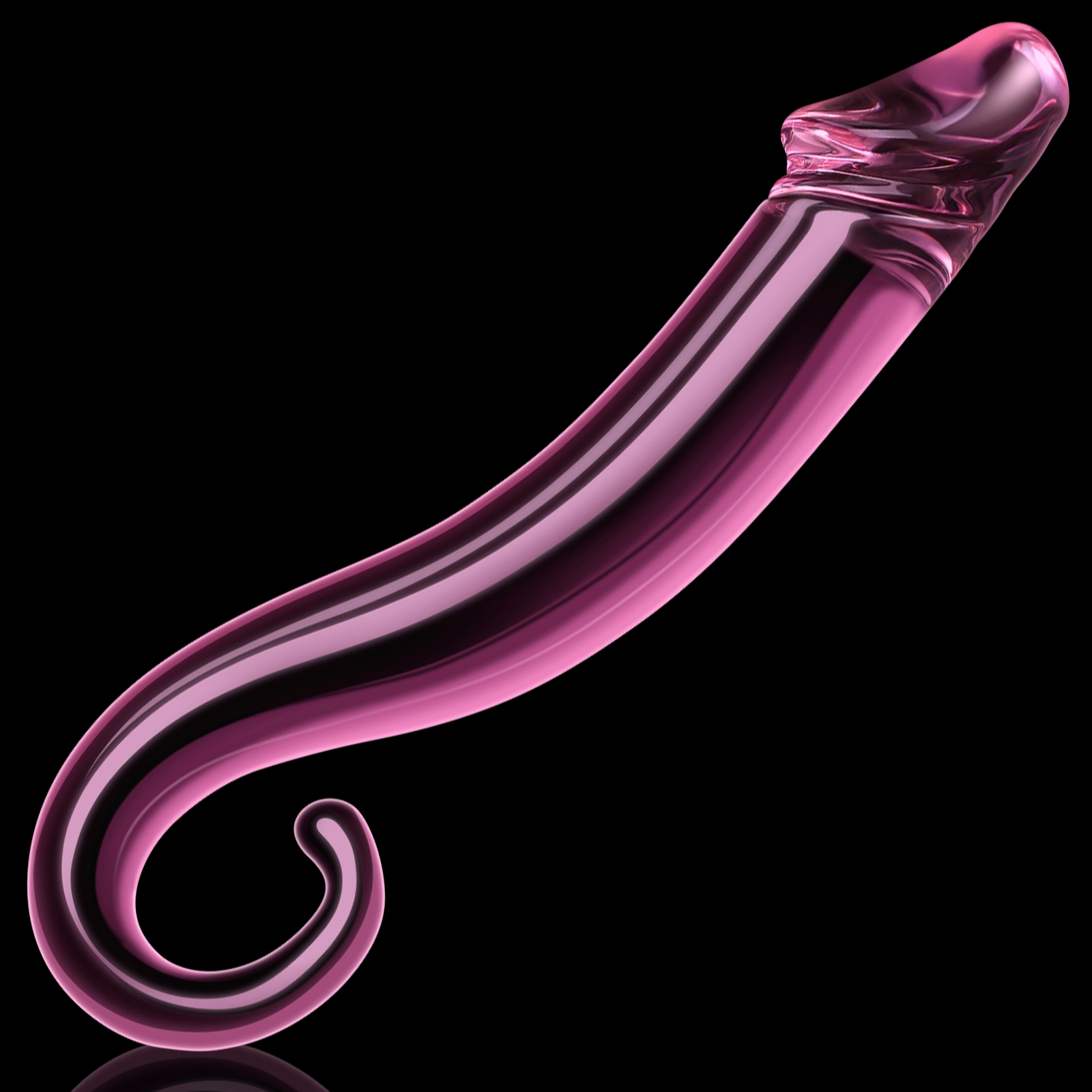 Rosa Glas Anal Realistisk Dildo 19.6cm