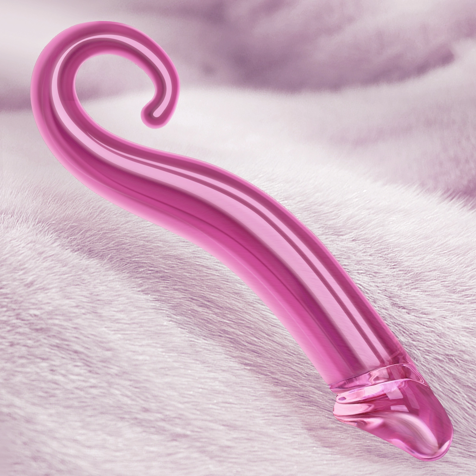 Rosa Glas Anal Realistisk Dildo 19.6cm