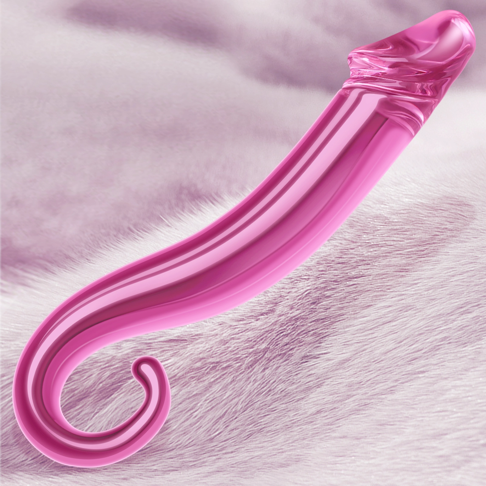 Rosa Glas Anal Realistisk Dildo 19.6cm