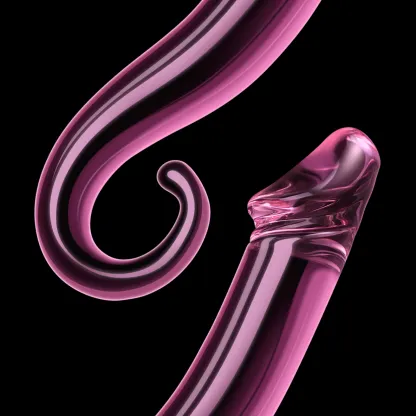 Rosa Glas Anal Realistisk Dildo 19.6cm