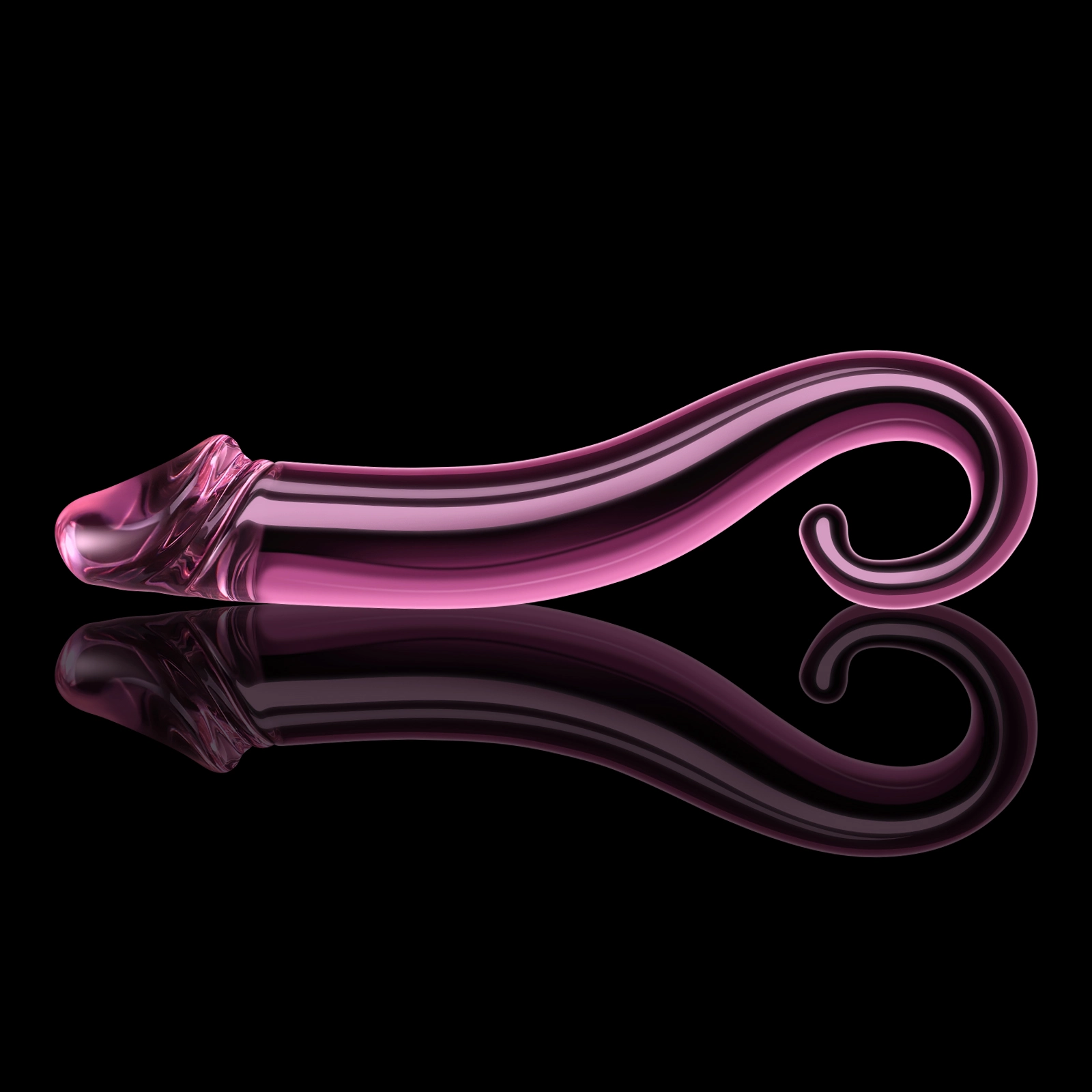 Rosa Glas Anal Realistisk Dildo 19.6cm