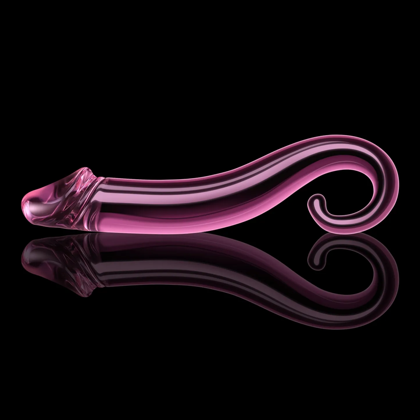 Rosa Glas Anal Realistisk Dildo 19.6cm