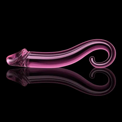 Rosa Glas Anal Realistisk Dildo 19.6cm