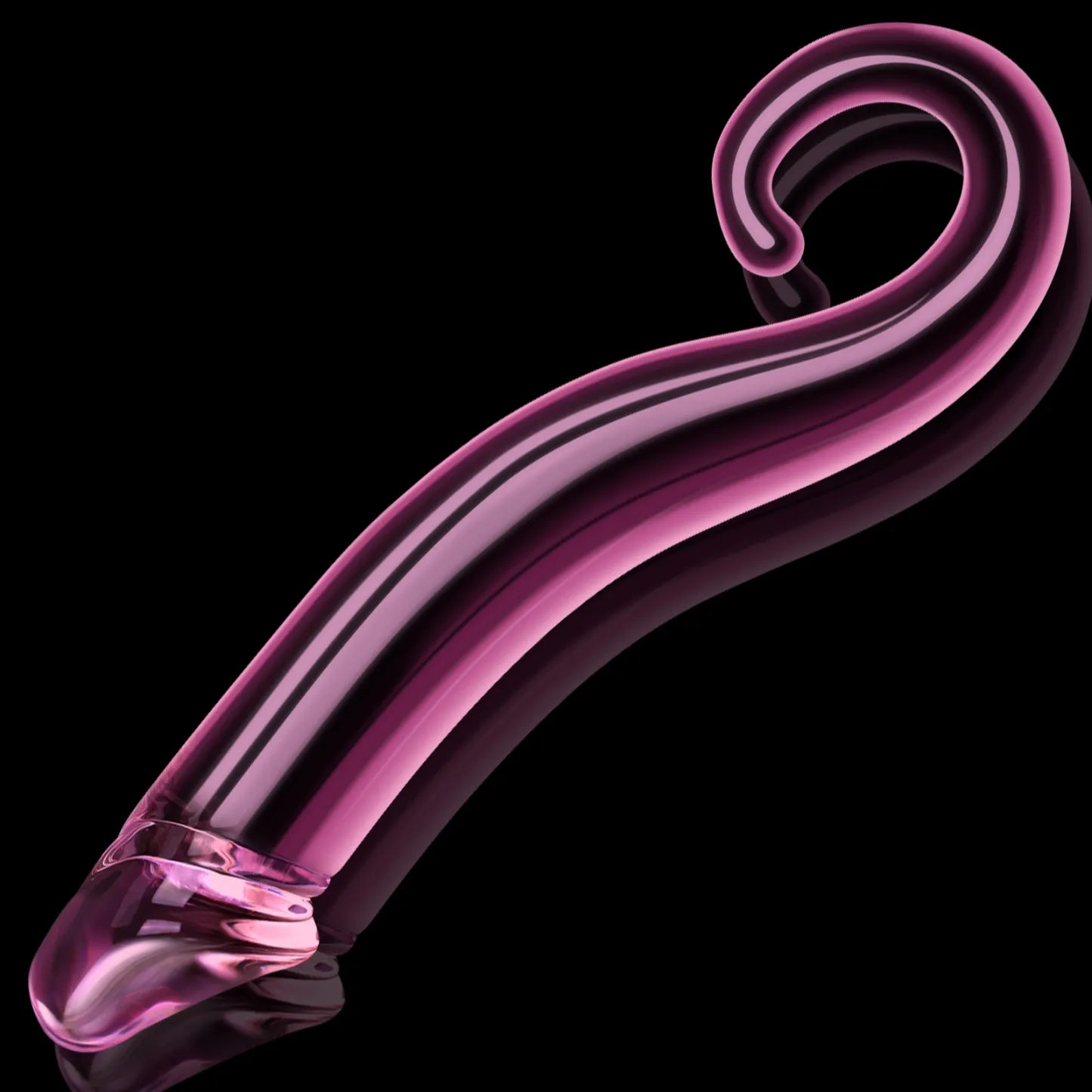 Rosa Glas Anal Realistisk Dildo 19.6cm