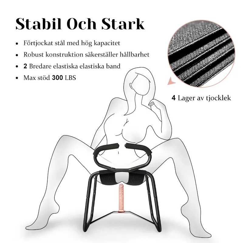 Sexställningsstol Med Armstöd Och 7,48-Tums Dildo