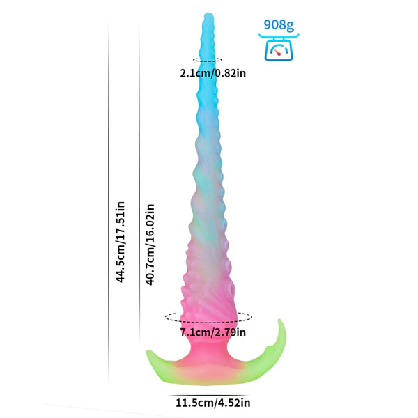 Silikon Glow In The Dark Tentacle Dildo 44.5cm