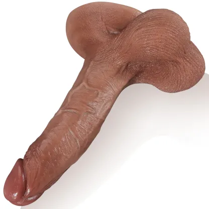 Silikon Lesbian Dildo Anal med Sugpropp 19.5cm 