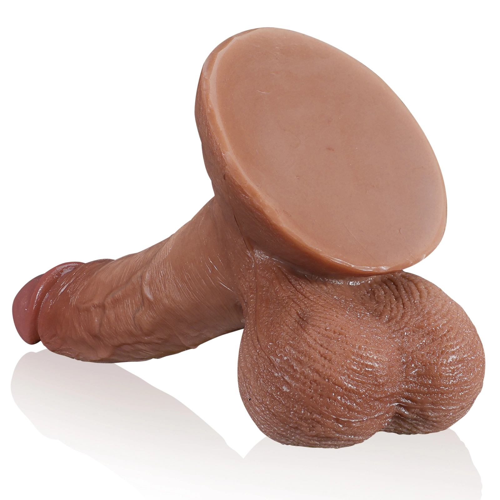 Silikon Lesbian Dildo Anal med Sugpropp 19.5cm 