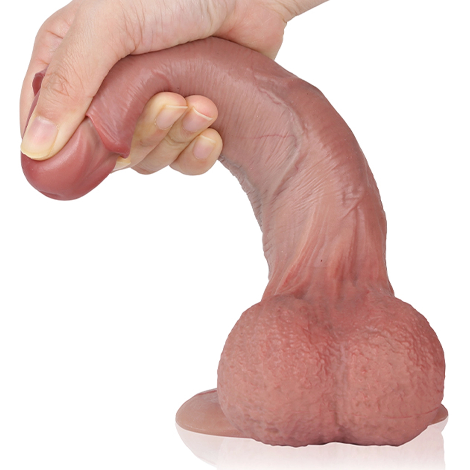 Silikon Sugpropp Dildo med Förhud 21cm