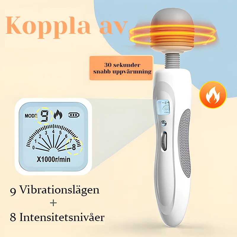 9 Vibrationslägen Bärbar Stav Vibrator