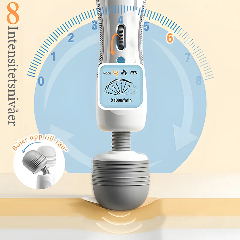 9 Vibrationslägen Bärbar Stav Vibrator