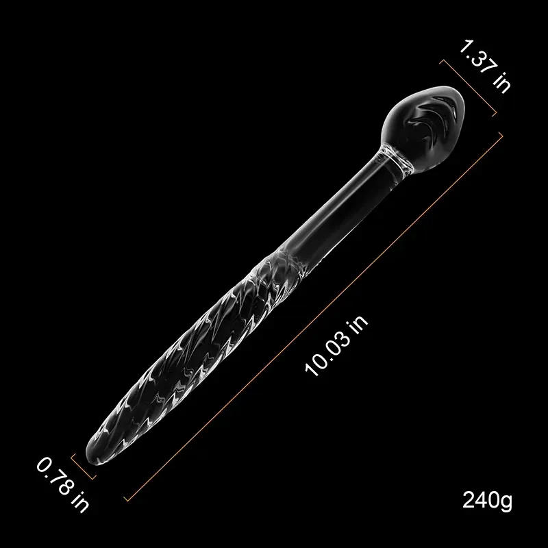 Stor Glas Transparent Dildo 25.47cm
